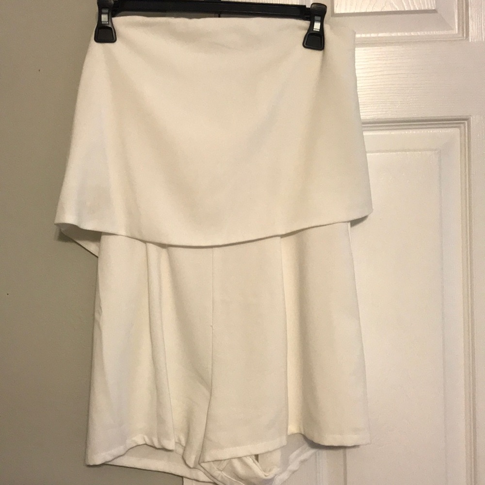 Strapless white romper